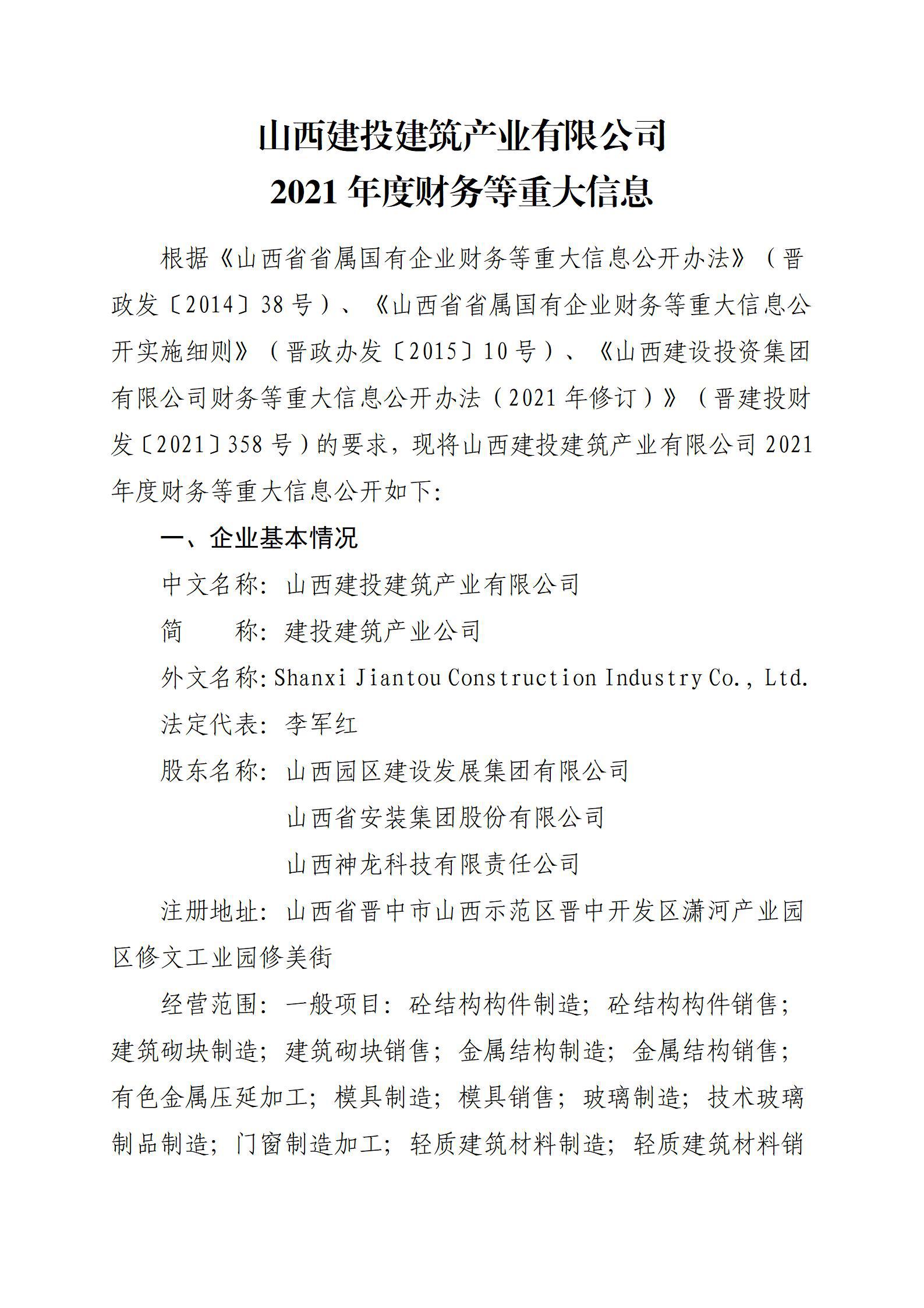 ɽ����Ͷ������ҵ���޹�˾2021��Ȳ�����ش���Ϣ