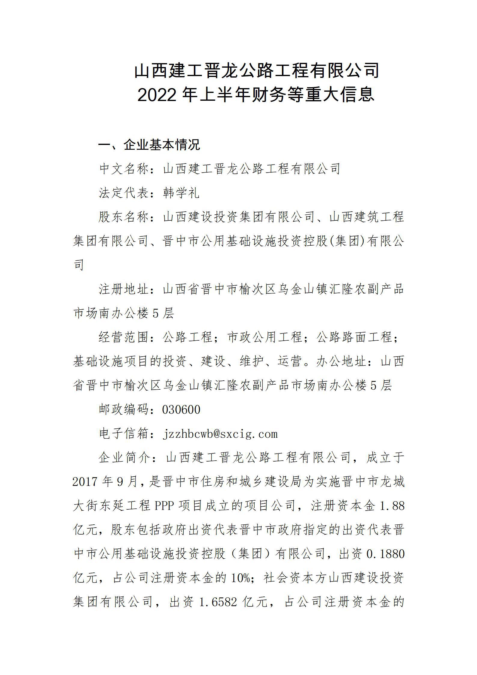 ɽ������������·�������޹�˾2022���ϰ��������ش���Ϣ