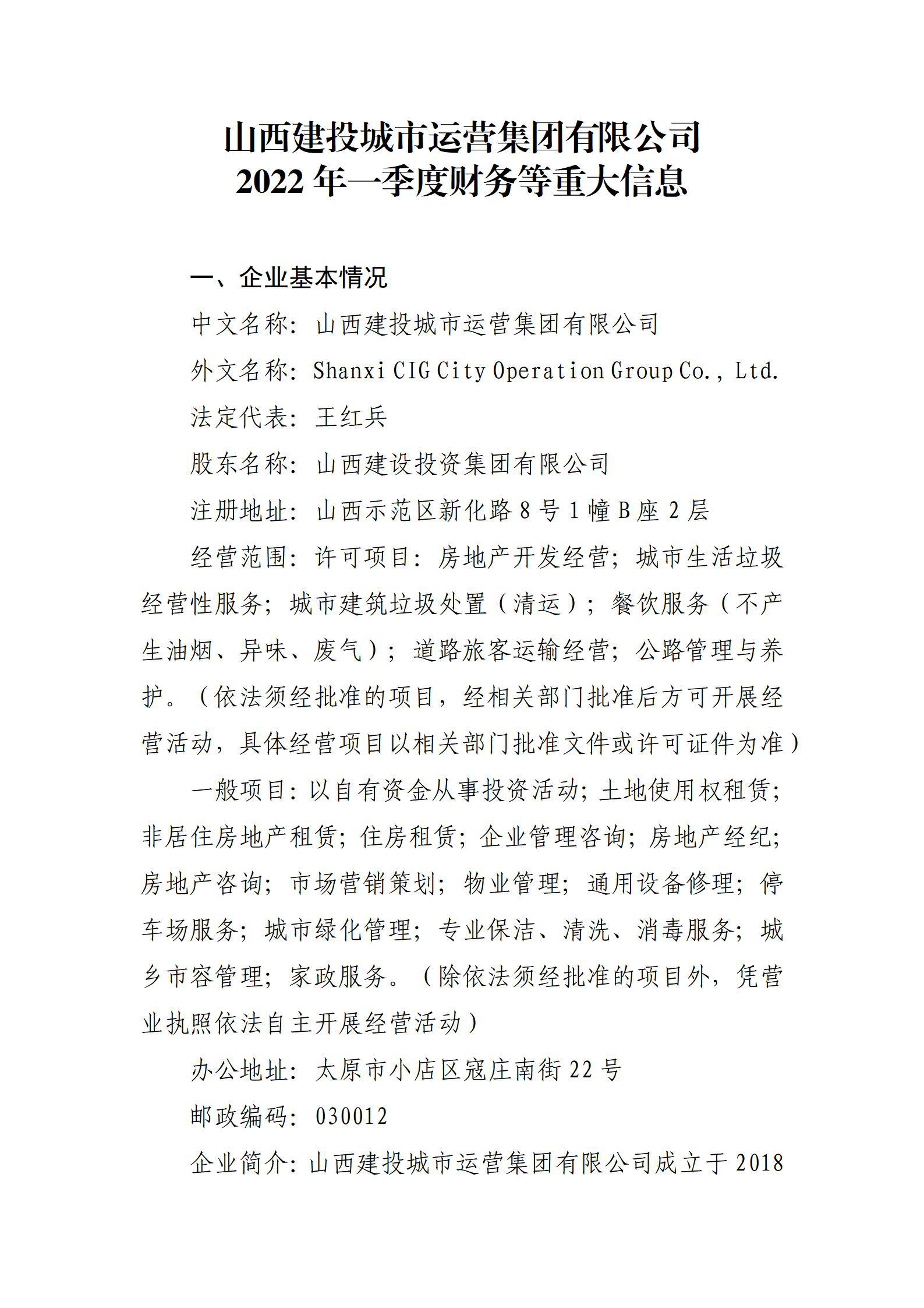 ɽ����Ͷ������Ӫ�������޹�˾2022��һ���Ȳ�����ش���Ϣ