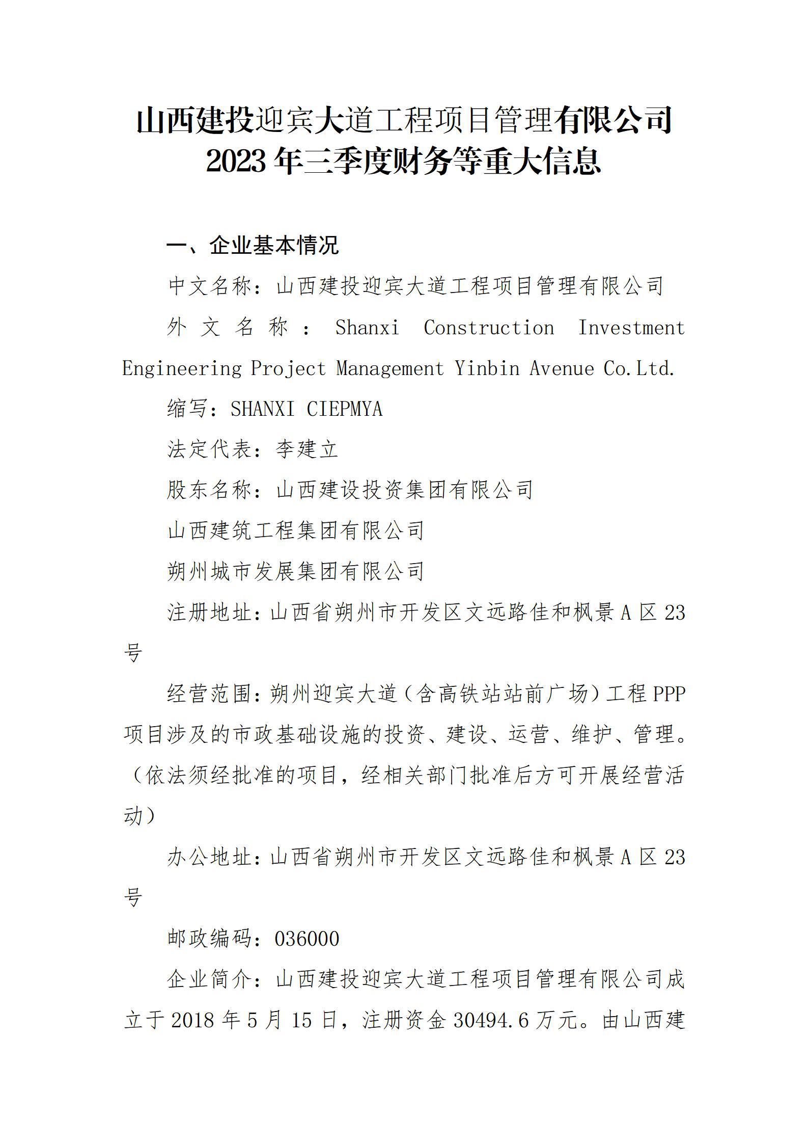 ɽ����Ͷӭ�����������Ŀ�������޹�˾2023�������Ȳ�����ش���Ϣ