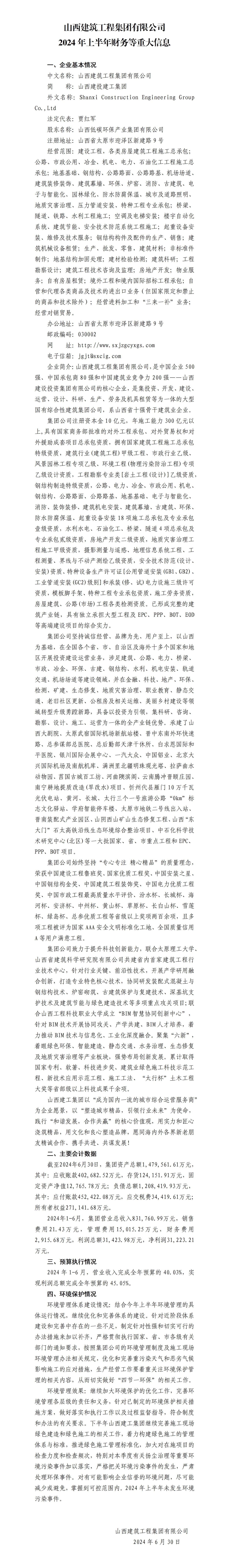 ɽ���������̼������޹�˾2024���ϰ��������ش���Ϣ